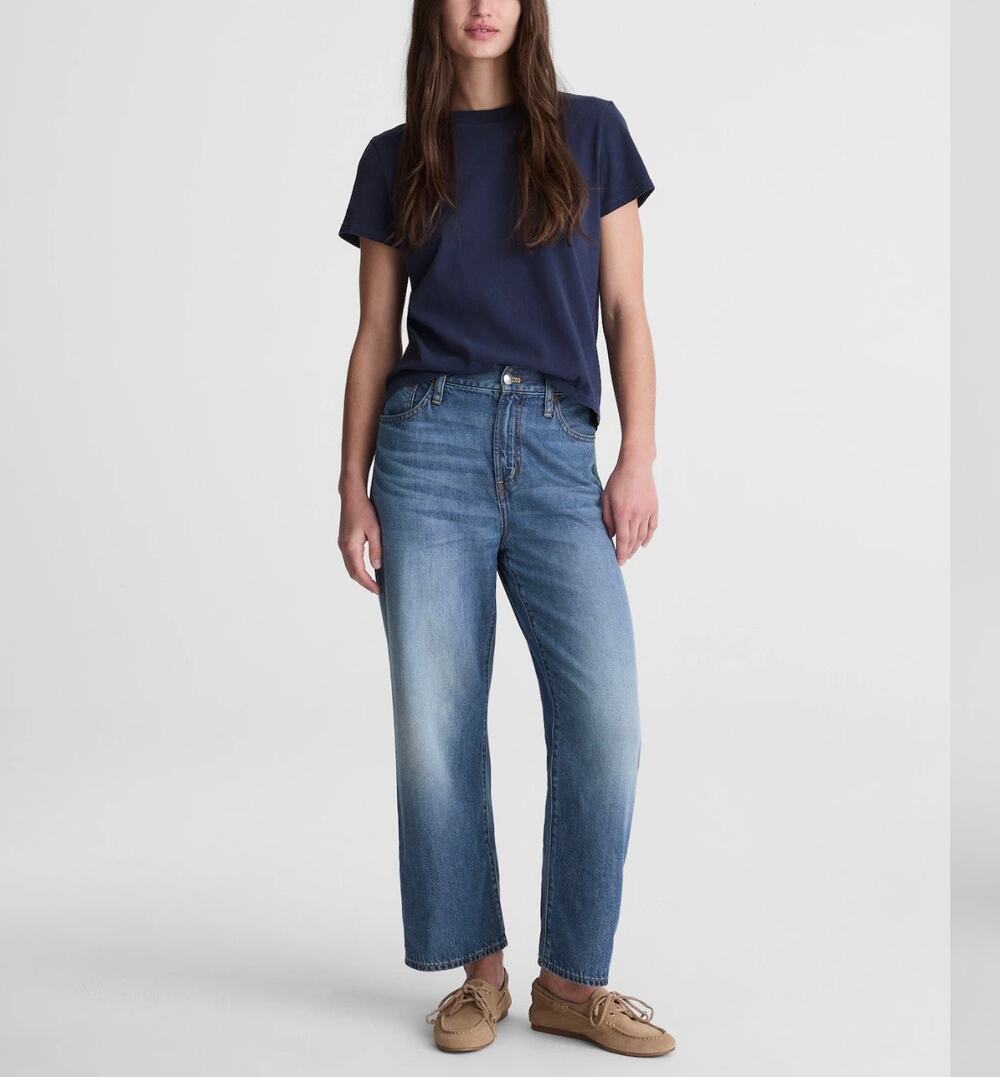 Madewell The Perfect Vintage Wide-leg Crop Jeans Size 26 Highrise Medium Wash